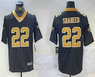Men%27s New Orleans Saints #22 Rashid Shaheed Black 2023 Vapor Limited Stitched Jersey
